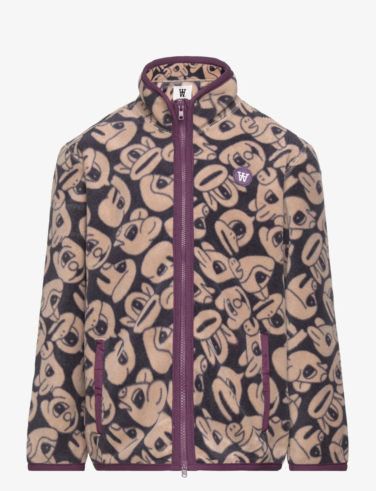 Wood Wood - Don zoo zip fleece junor sweatshirt - fleece jacket - taupe - 0