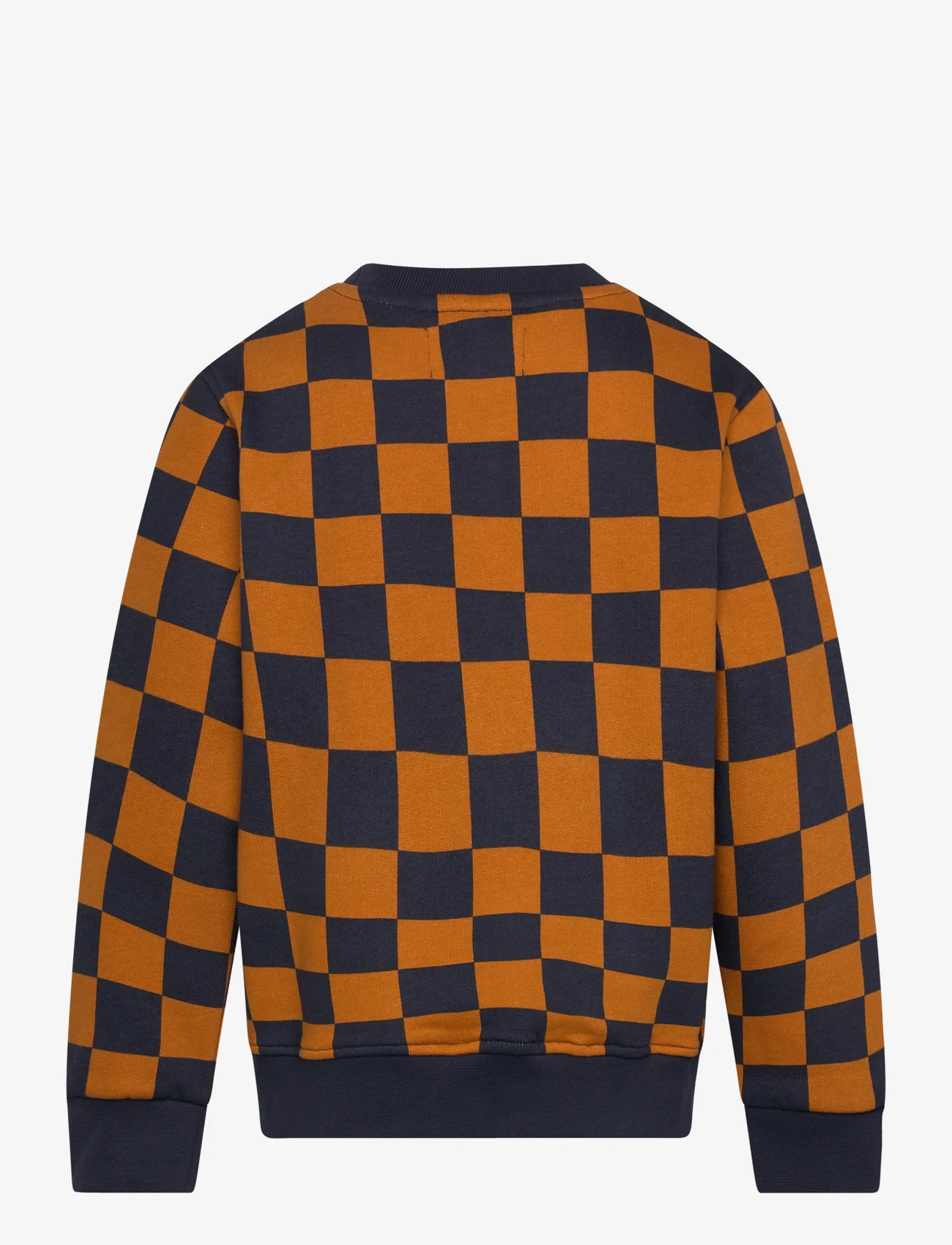 Wood Wood - Rod junior checkered sweatshirt - sweatshirts - eternal blue/golden brown aop - 1