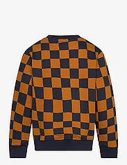 Wood Wood - Rod junior checkered sweatshirt - svetarit - eternal blue/golden brown aop - 1