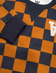 Wood Wood - Rod junior checkered sweatshirt - medvilniniai megztiniai ir džemperiai su gobtuvu - eternal blue/golden brown aop - 2