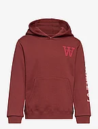 Izzy kids sleeve print hoodie - AUTUMN RED