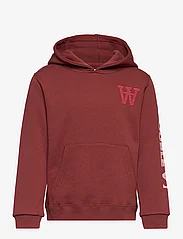 Wood Wood - Izzy kids sleeve print hoodie - sweatshirts & hoodies - autumn red - 0