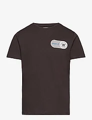 Wood Wood - Ola kids print T-shirt - trumpomis rankovėmis - black coffee - 0