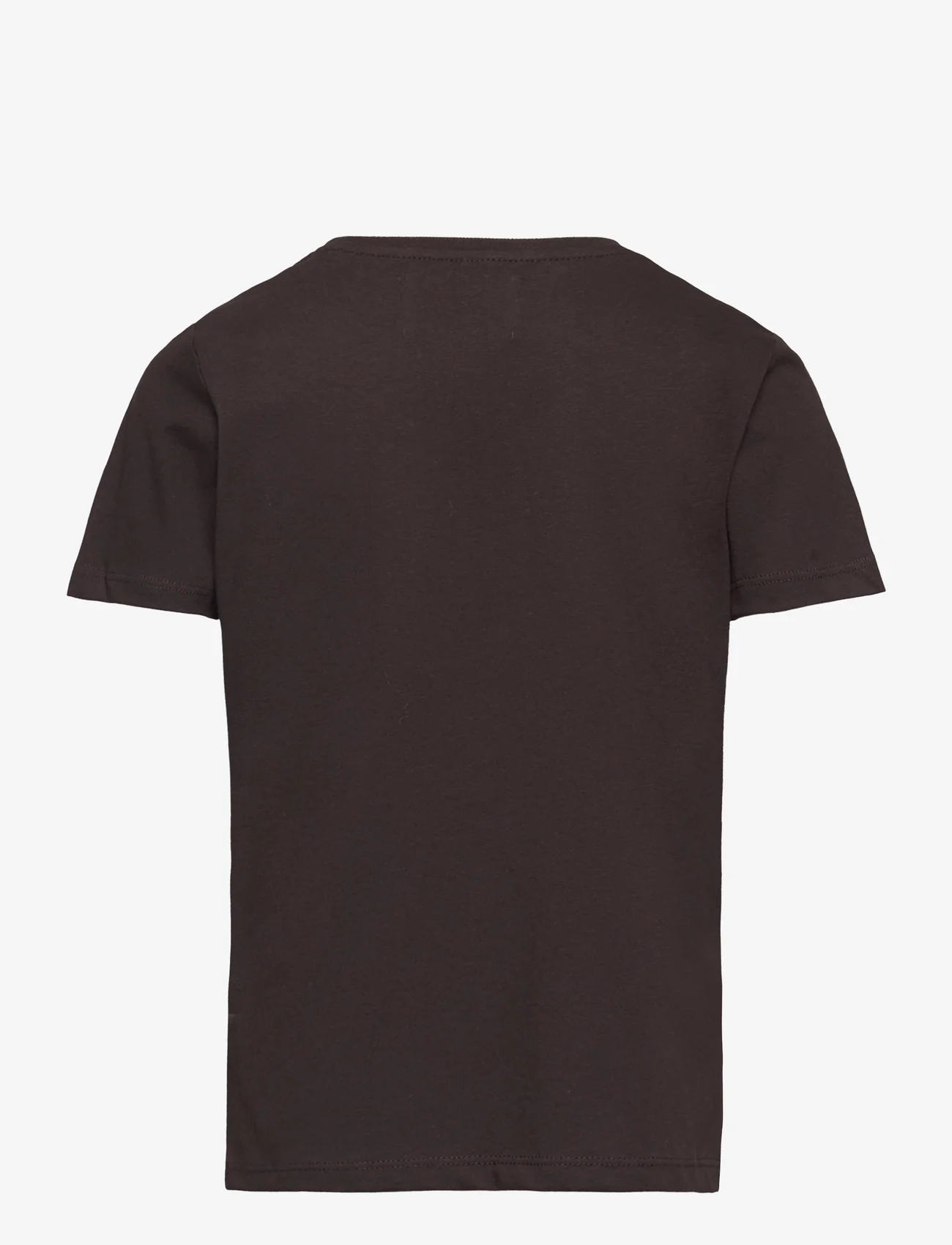 Wood Wood - Ola kids print T-shirt - short-sleeved - black coffee - 1