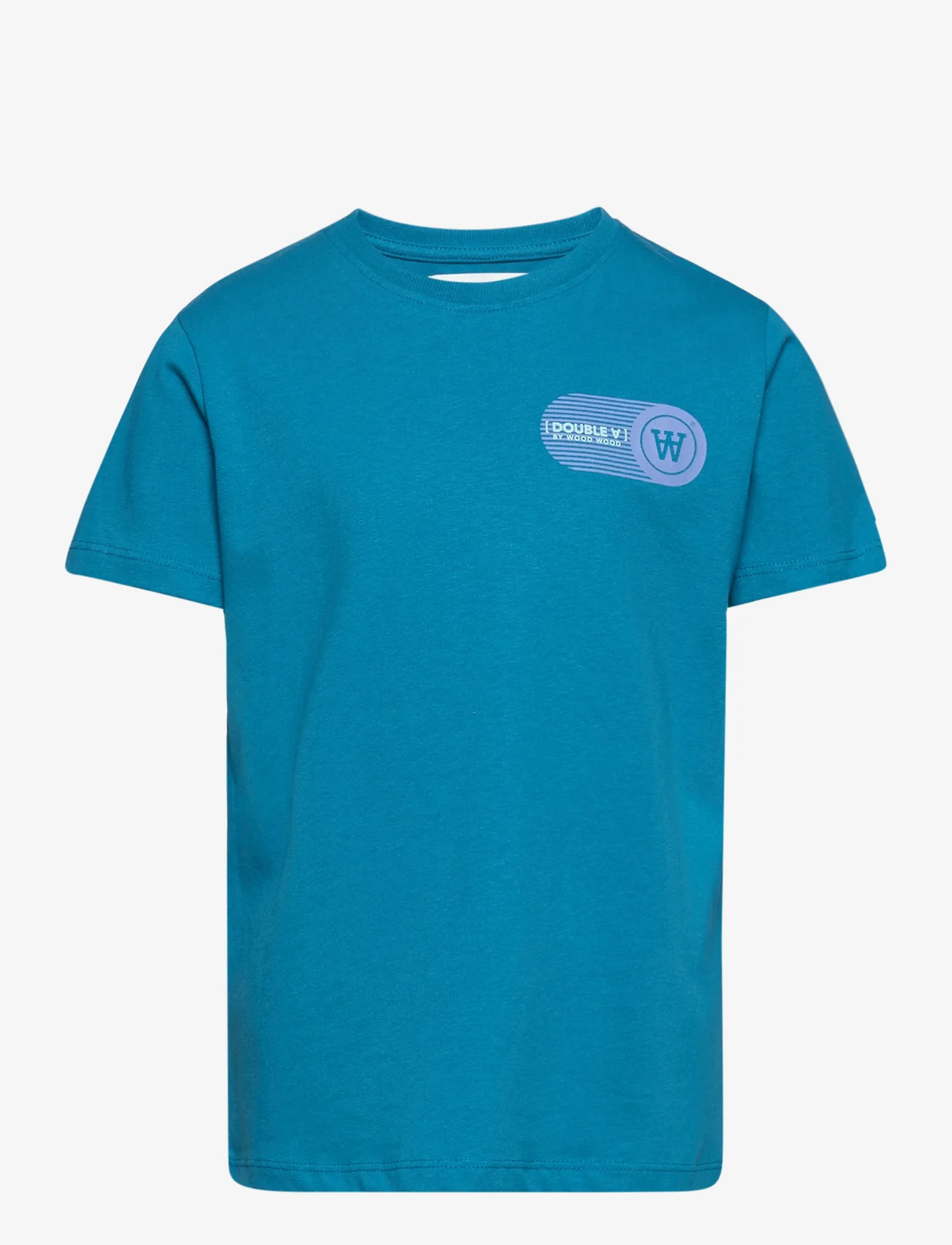 Wood Wood - Ola kids print T-shirt - short-sleeved - blue - 0