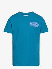 Wood Wood - Ola kids print T-shirt - kortermede - blue - 0