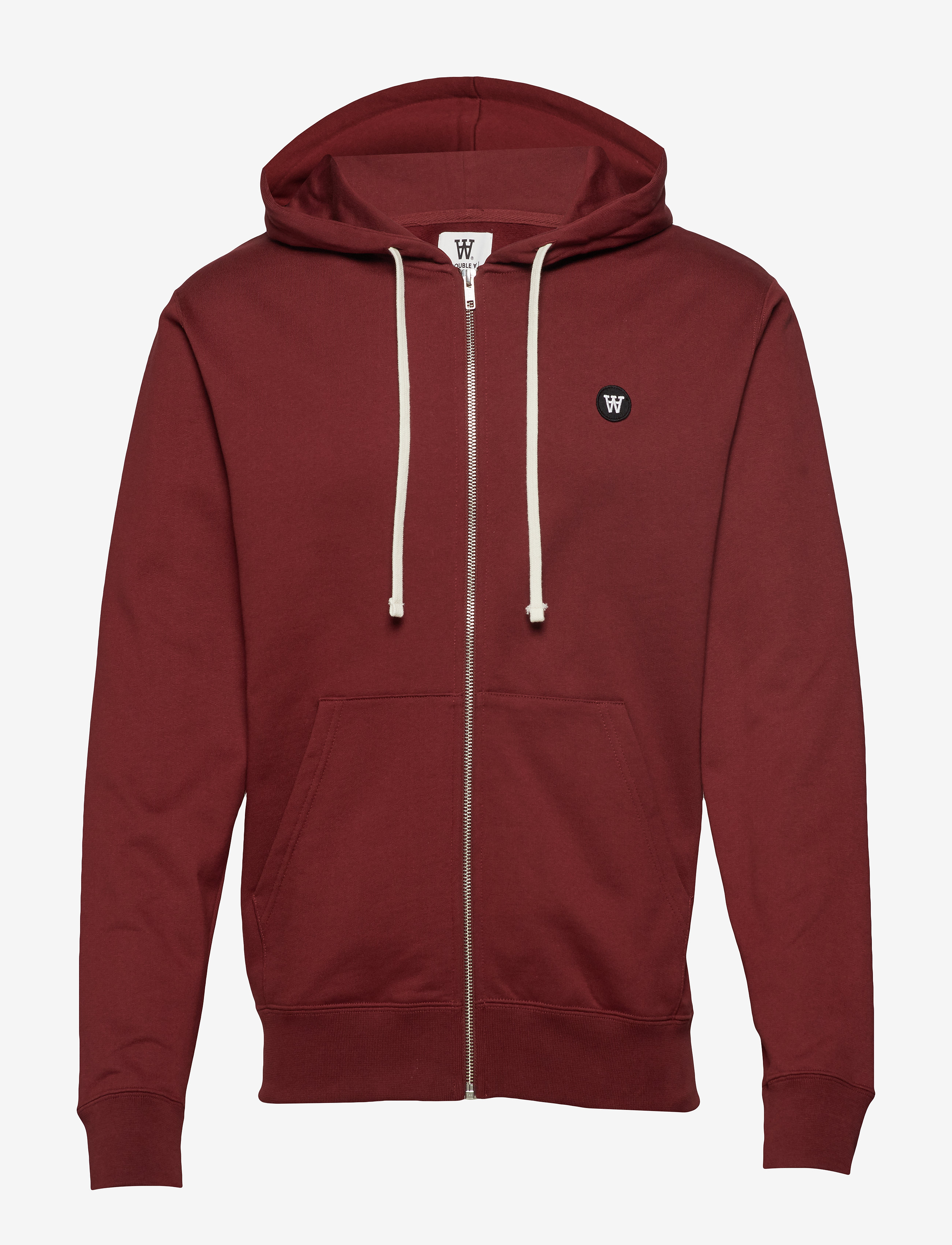 Wood Wood - Dan zip hoodie - dark red - 0