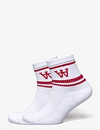 Kids con 2-pack socks - WHITE/RED