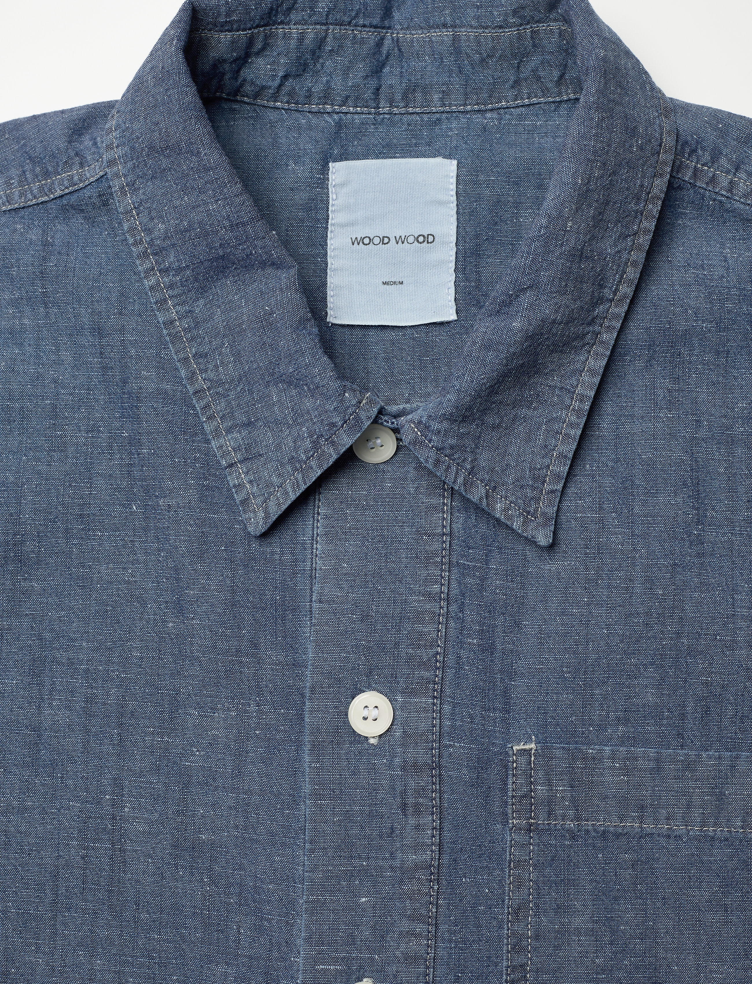 Wood Wood - Albert chambray shirt - blue - 2