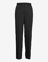 Wood Wood - Evelyn block stripe trousers - bikses ar taisnām starām - black - 0