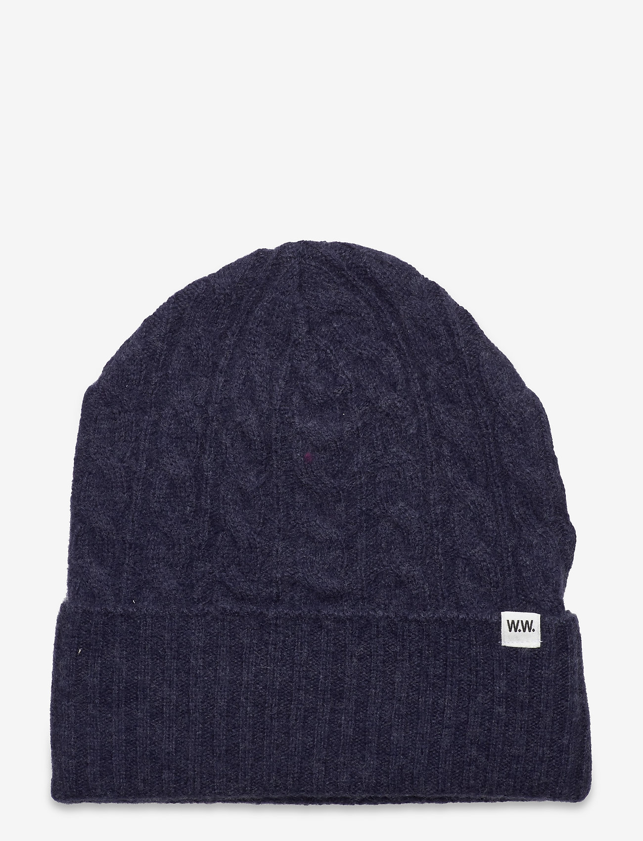 Wood Wood - Luca lambswool cable beanie - dusty blue - 0