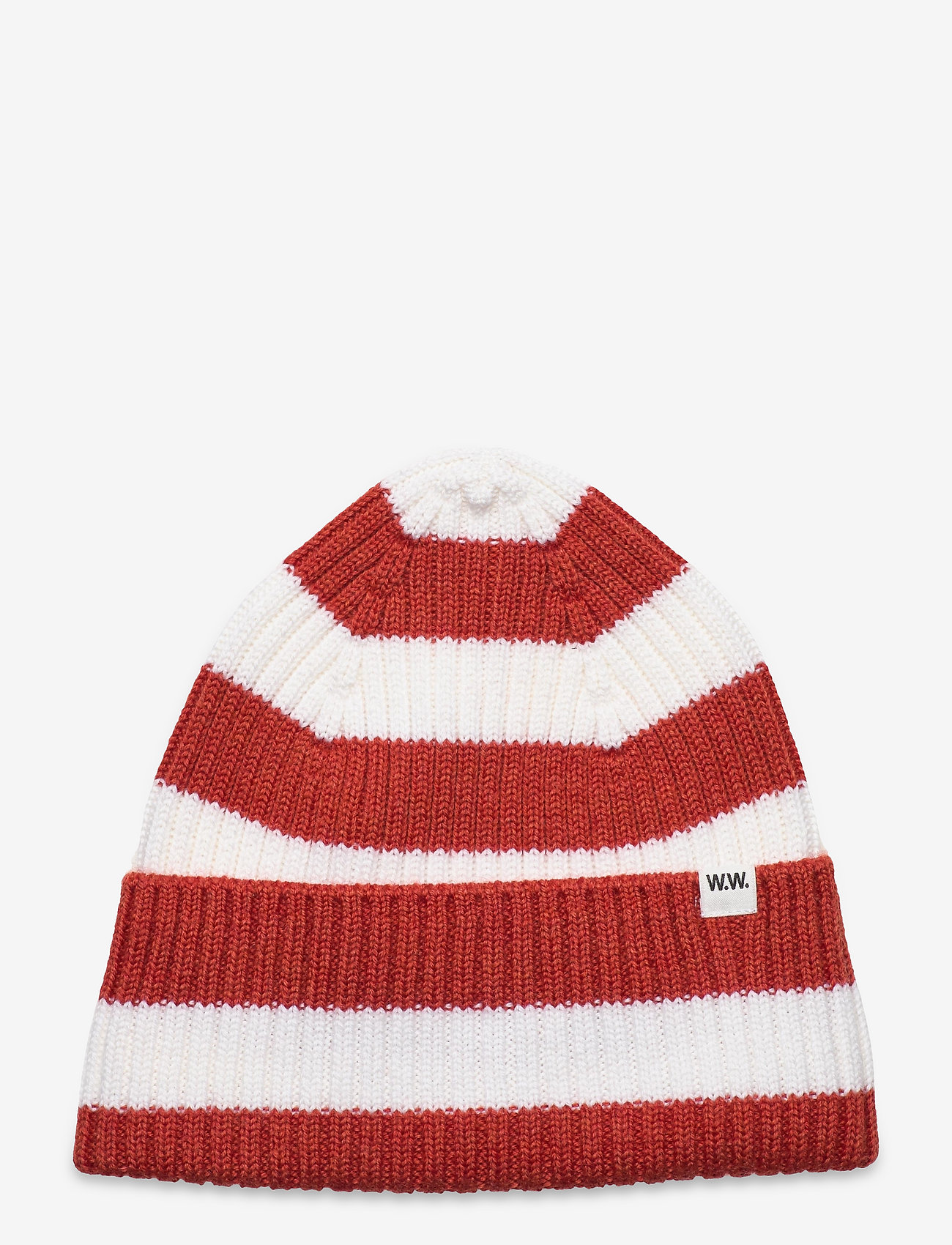 Wood Wood - Luca stripe beanie - blood orange - 0