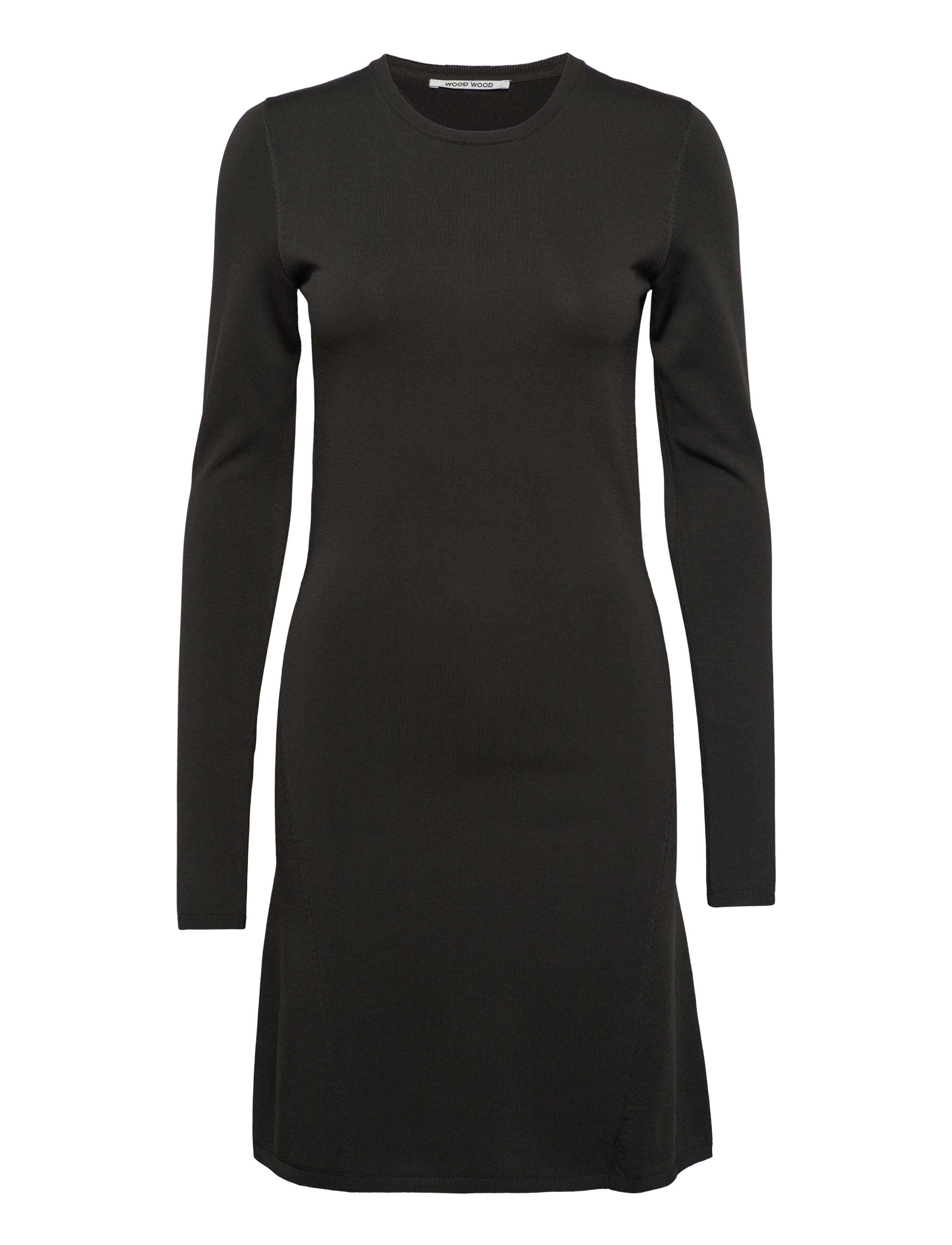 WOOD WOOD Klara Fine Rib Kleid Schwarz - S - Damen