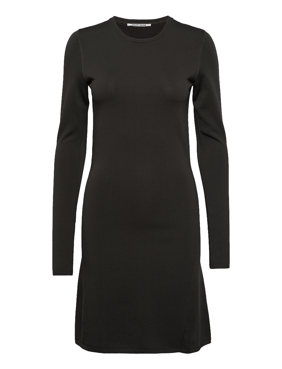 WOOD WOOD - Klara fine rib dress - midi kjoler - dark green - 0