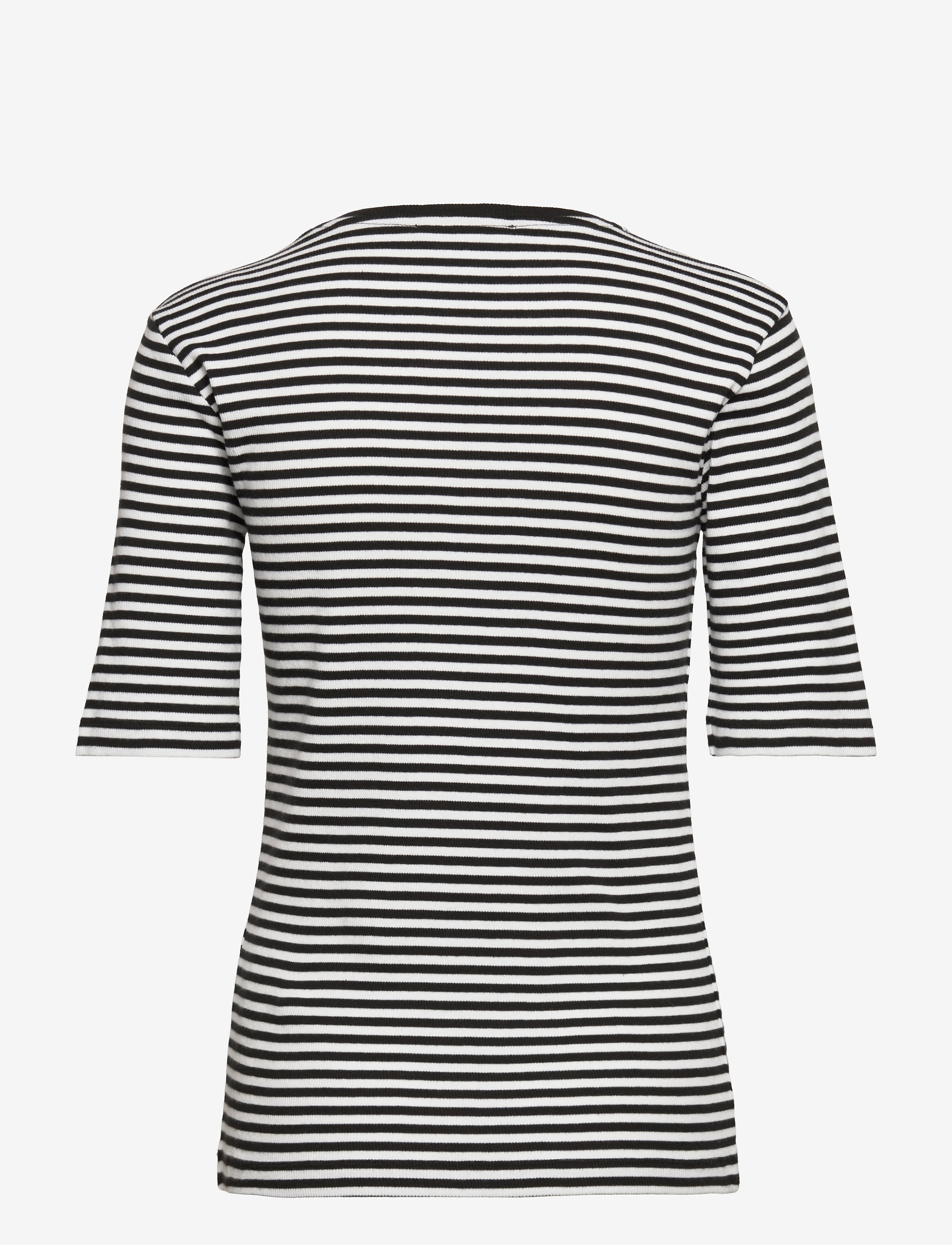 Wood Wood - Mona fine rib jersey T-shirt - white/black - 1