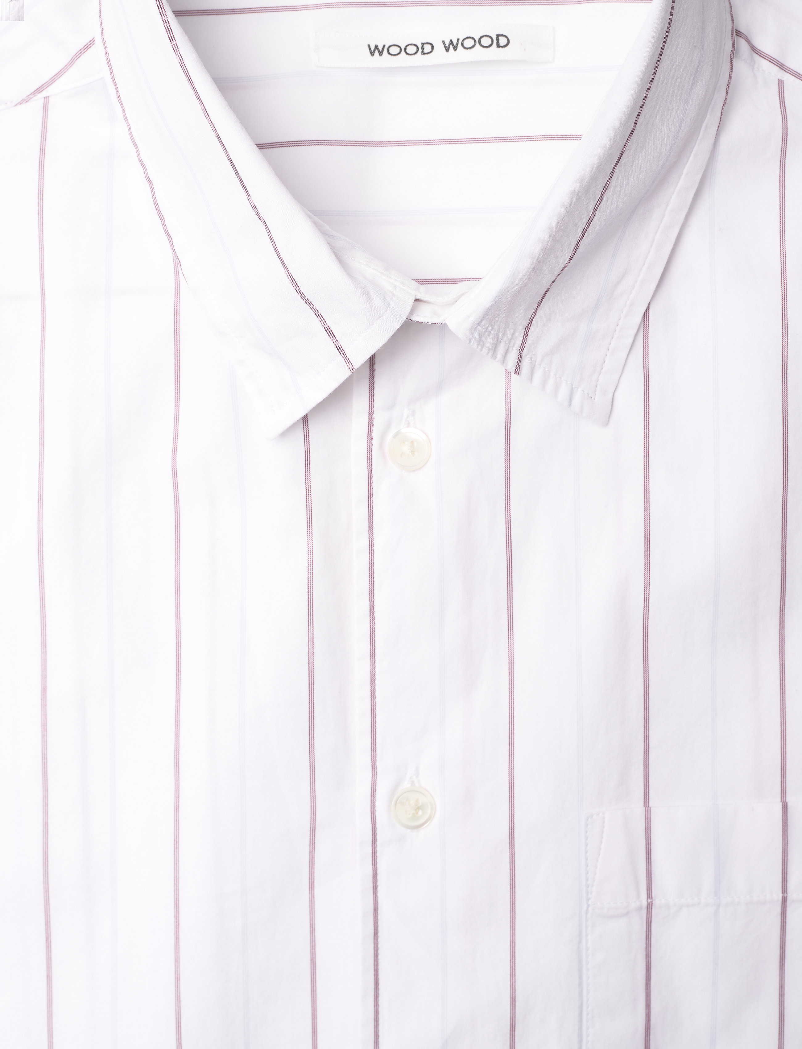 Wood Wood - Timothy poplin stripe shirt - white stripes - 2