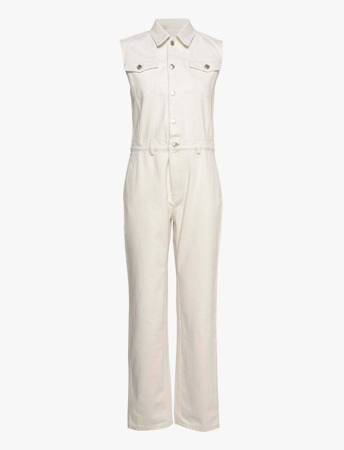 Wood Wood - Julia rigid denim jumpsuit - sievietēm - off-white - 0