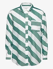 Wood Wood - Arianna sheer stripe shirt - langärmlige hemden - paris green - 0
