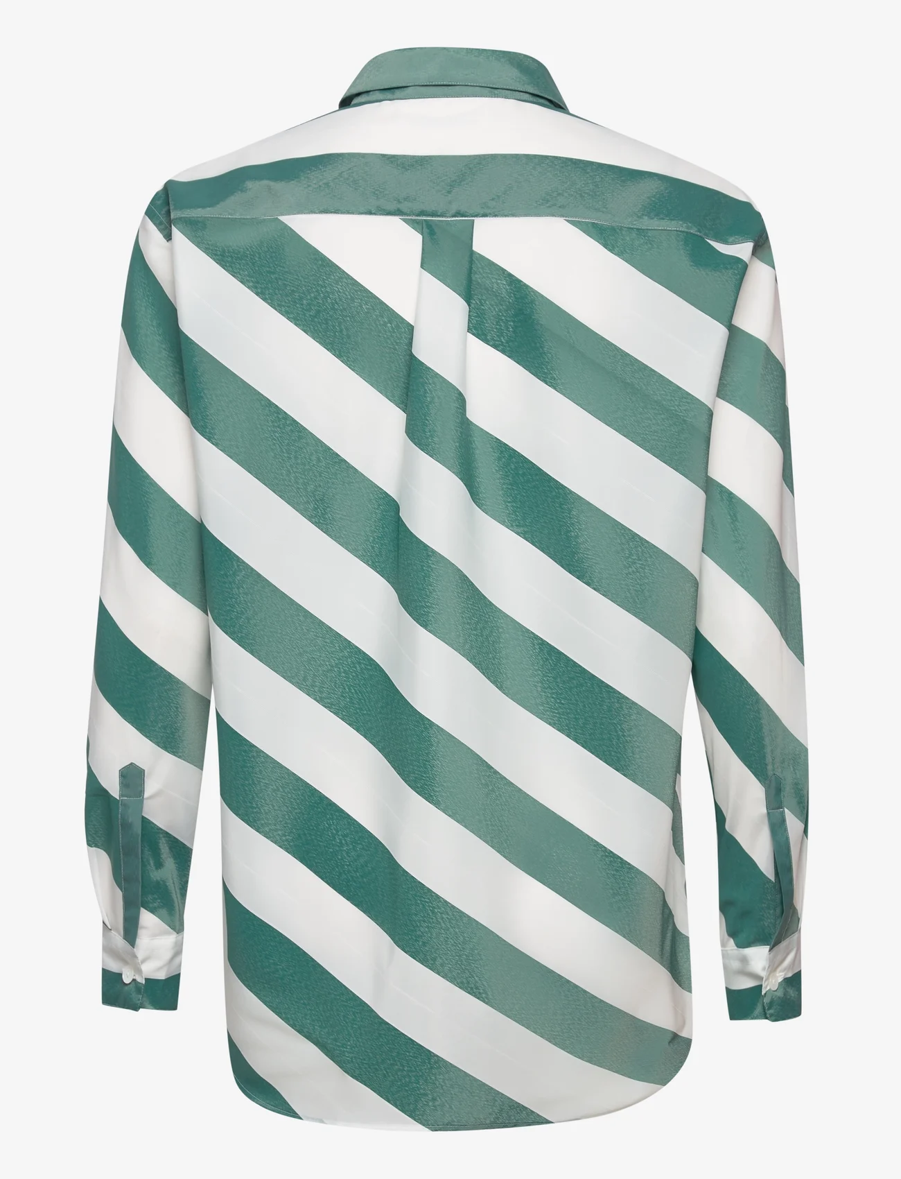 Wood Wood - Arianna sheer stripe shirt - long-sleeved shirts - paris green - 1