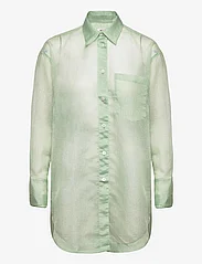 Wood Wood - Beth crinkled shirt - langærmede skjorter - light green - 0