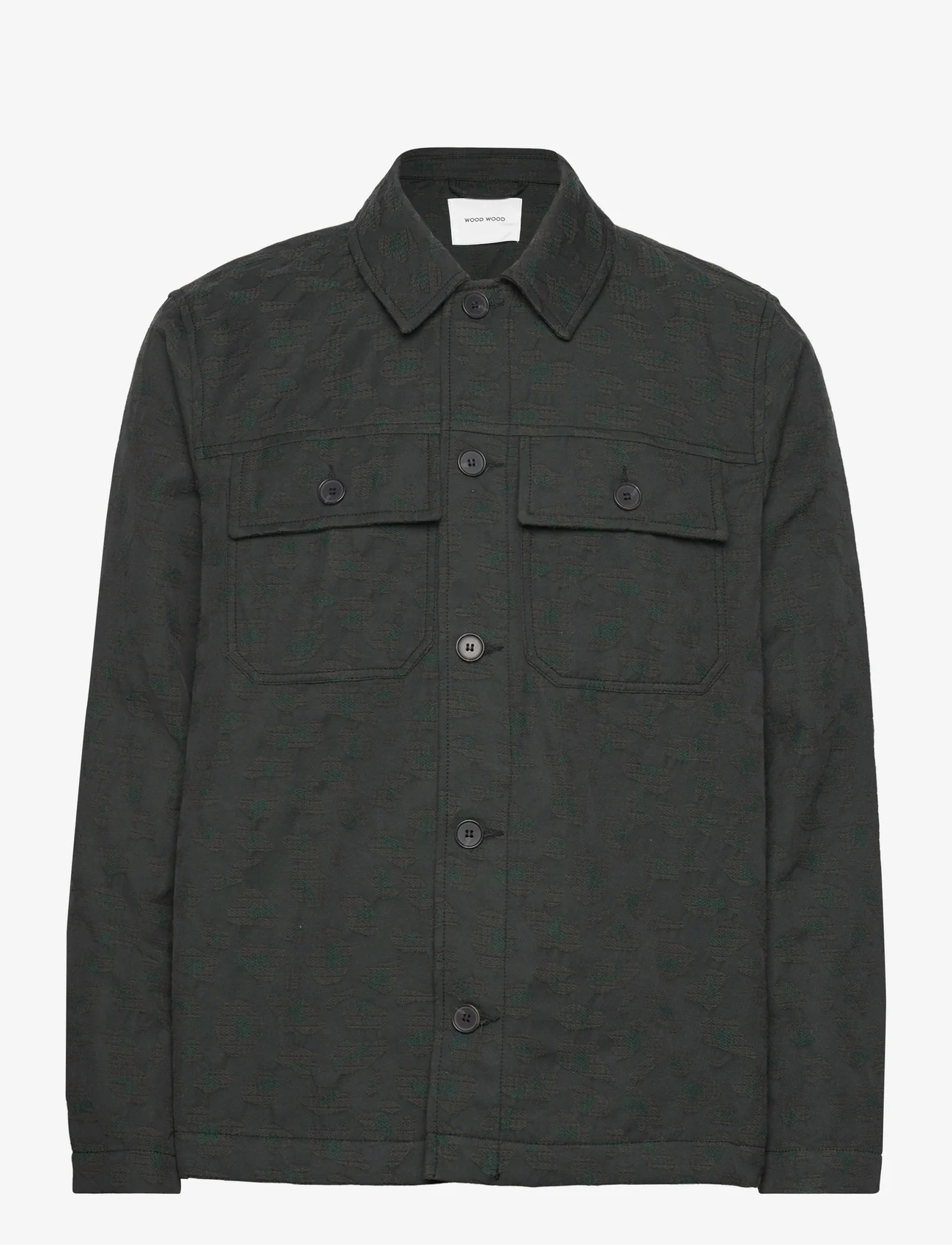 Wood Wood - Clint jacquard shirt - mężczyźni - dark green - 0