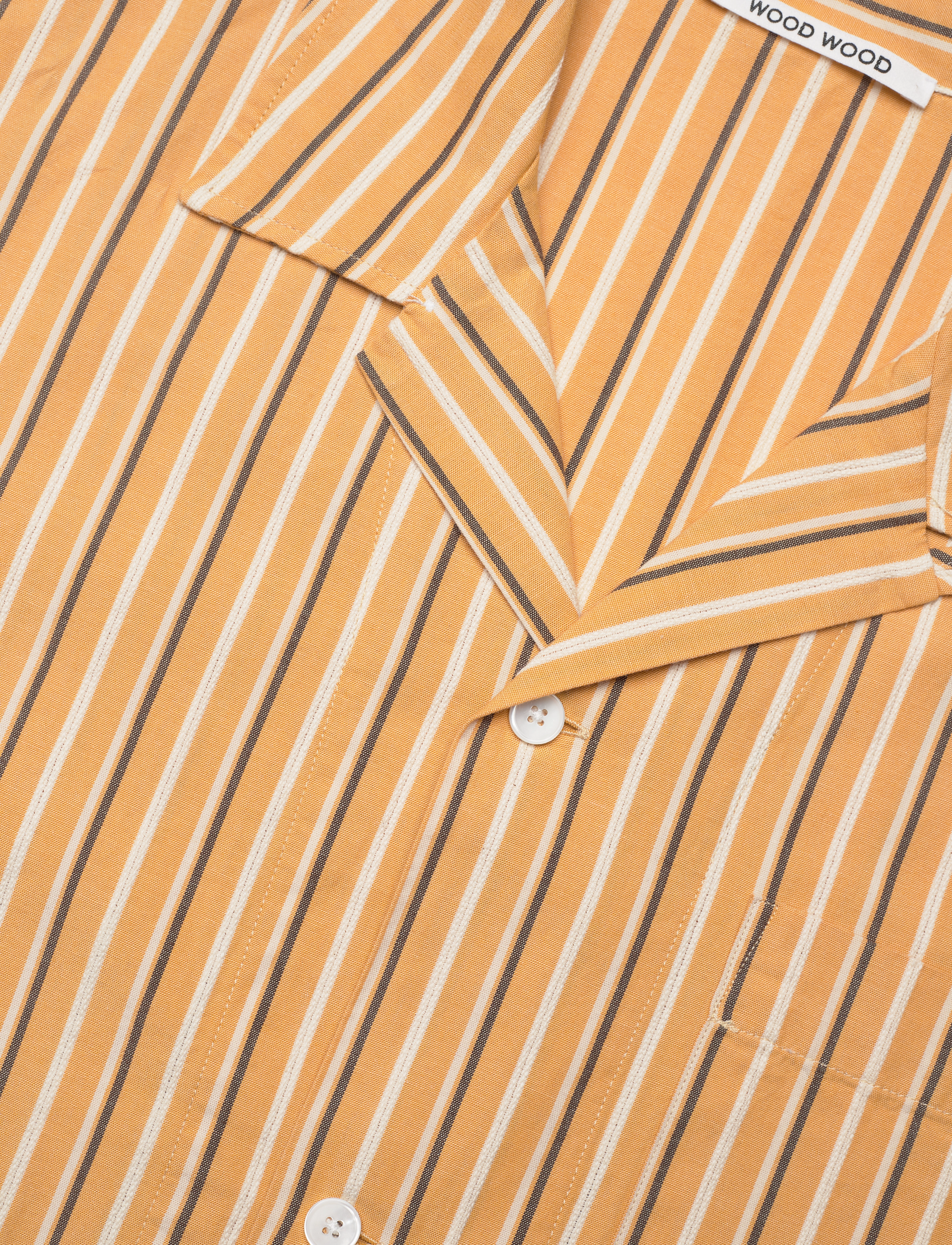 Wood Wood - Johan dobby stripe ss shirt - ochre - 3