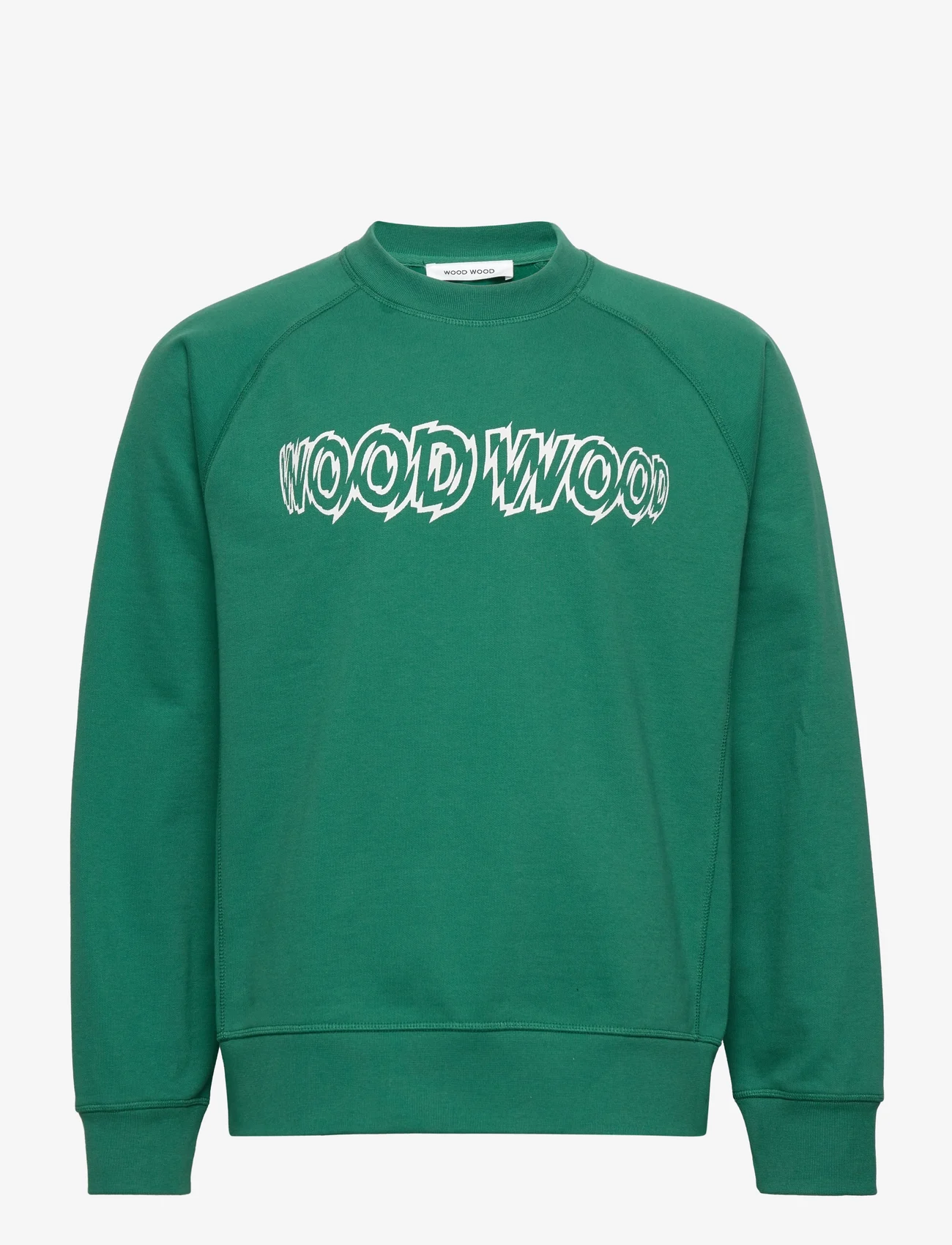 Wood Wood - Hester shatter logo sweatshirt - huvtröjor - bright green - 0