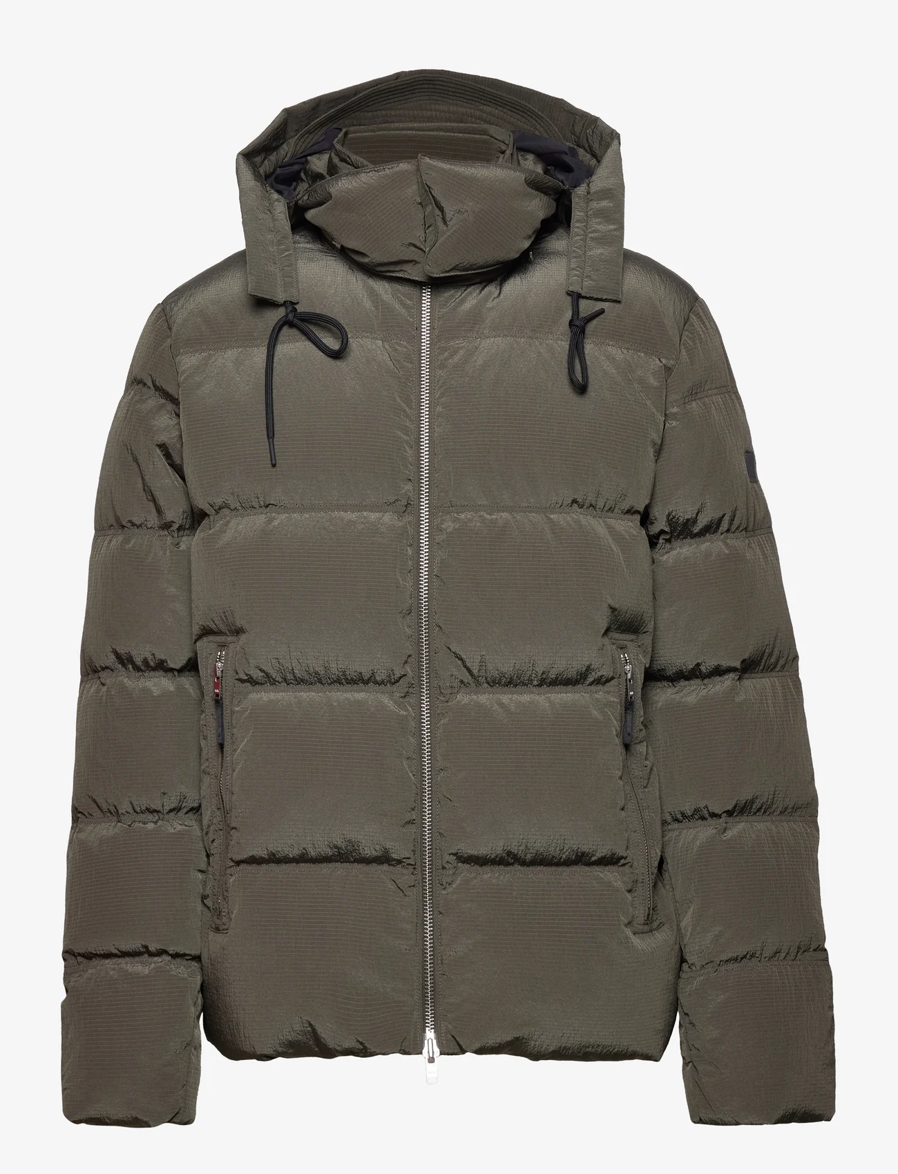 Wood Wood - Ventus tech stripe down jacket - winter jackets - dark army - 0