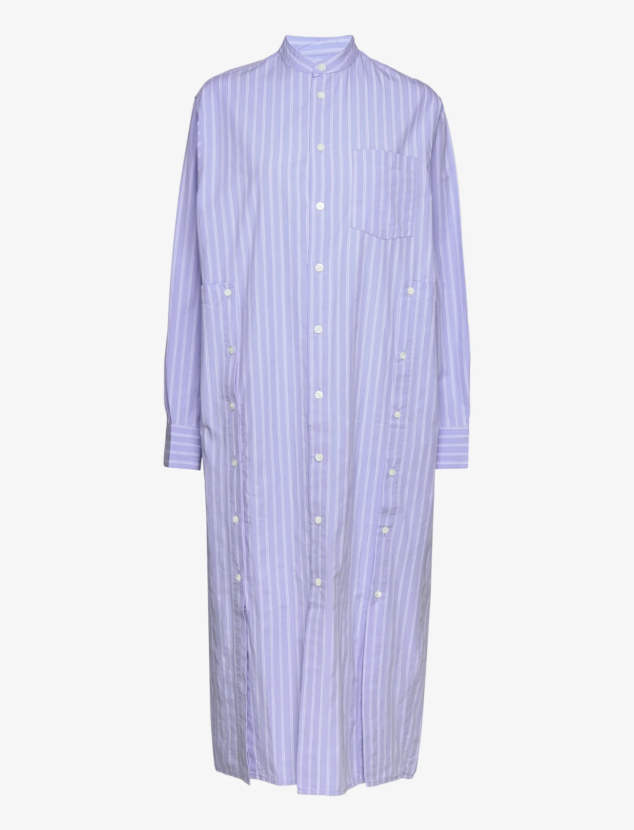 Wood Wood - Soya poplin stripe dress - särkkleidid - light blue - 0