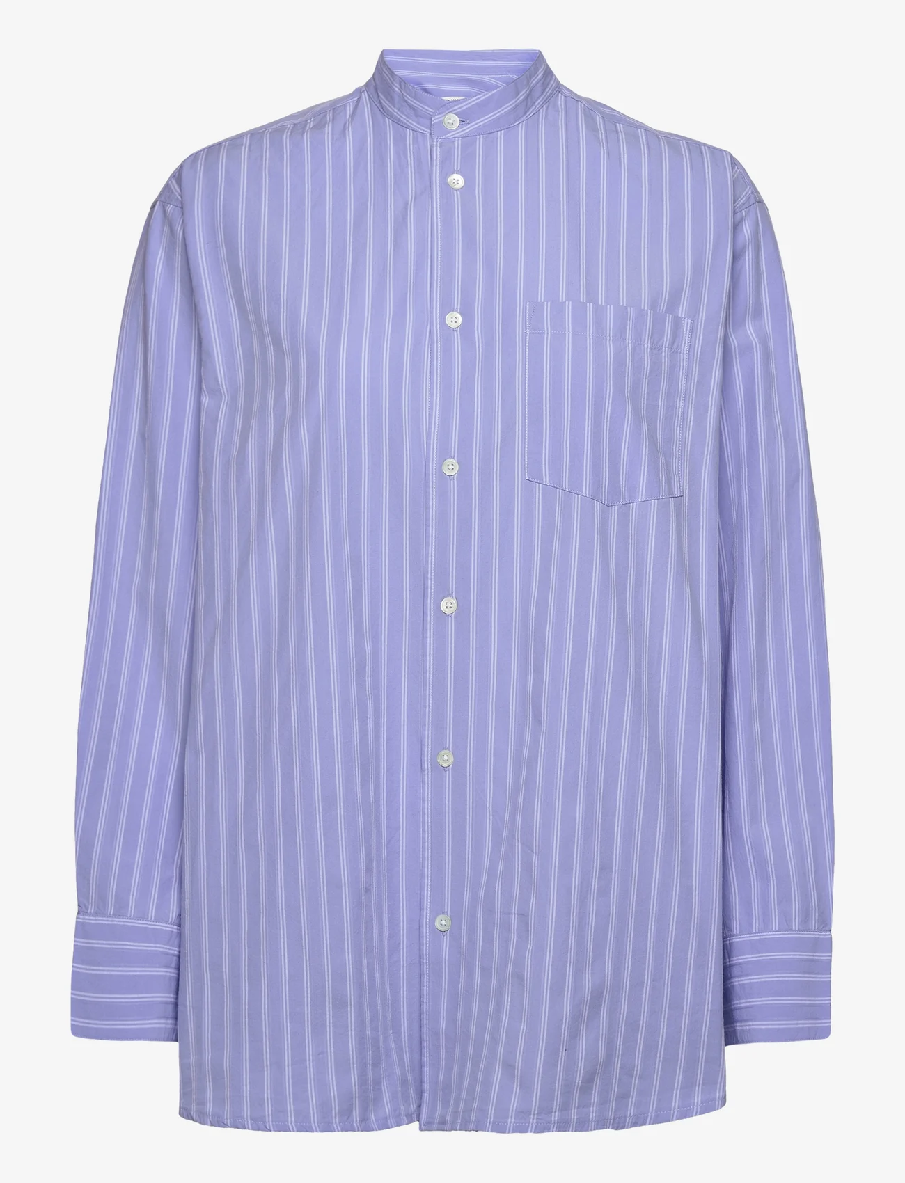 Wood Wood - Charlize poplin stripe shirt - krekli ar garām piedurknēm - light blue - 0