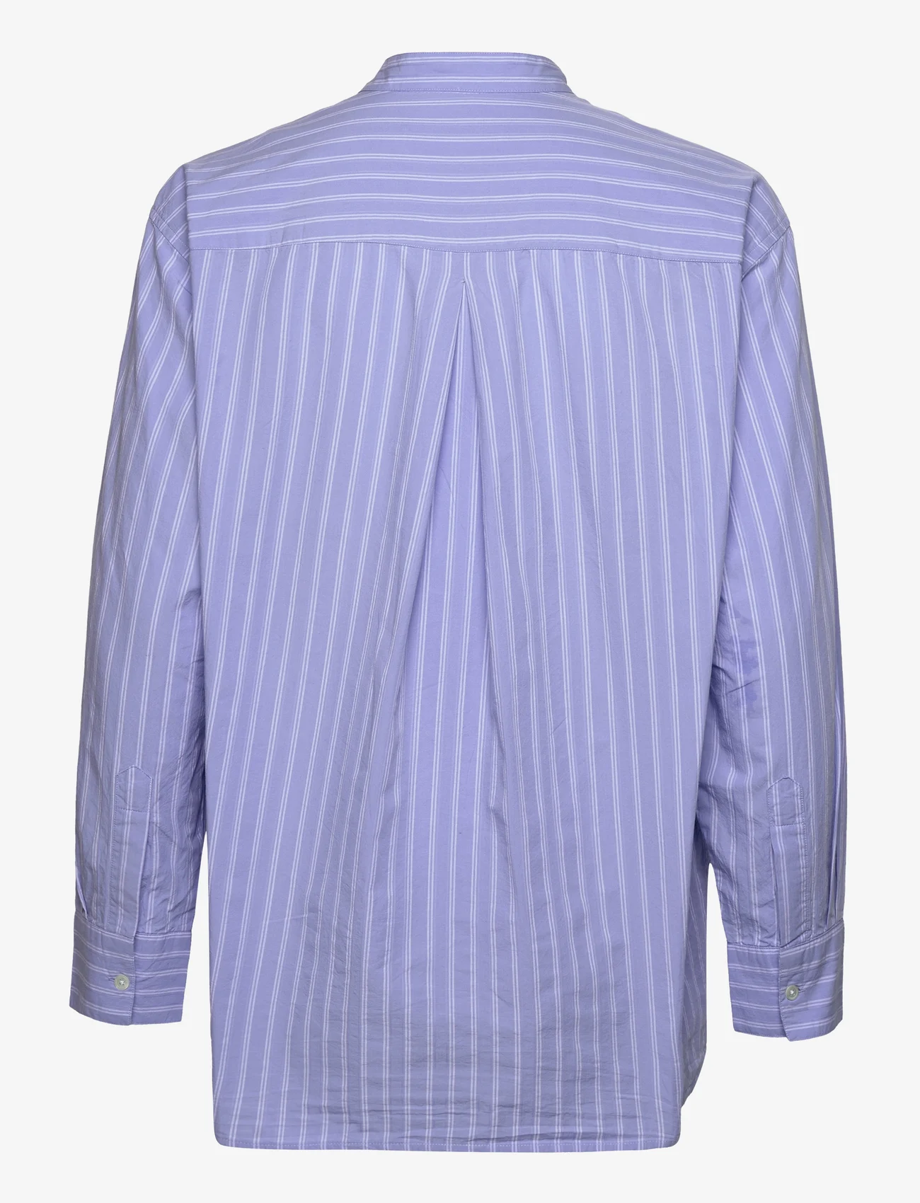 Wood Wood - Charlize poplin stripe shirt - långärmade skjortor - light blue - 1