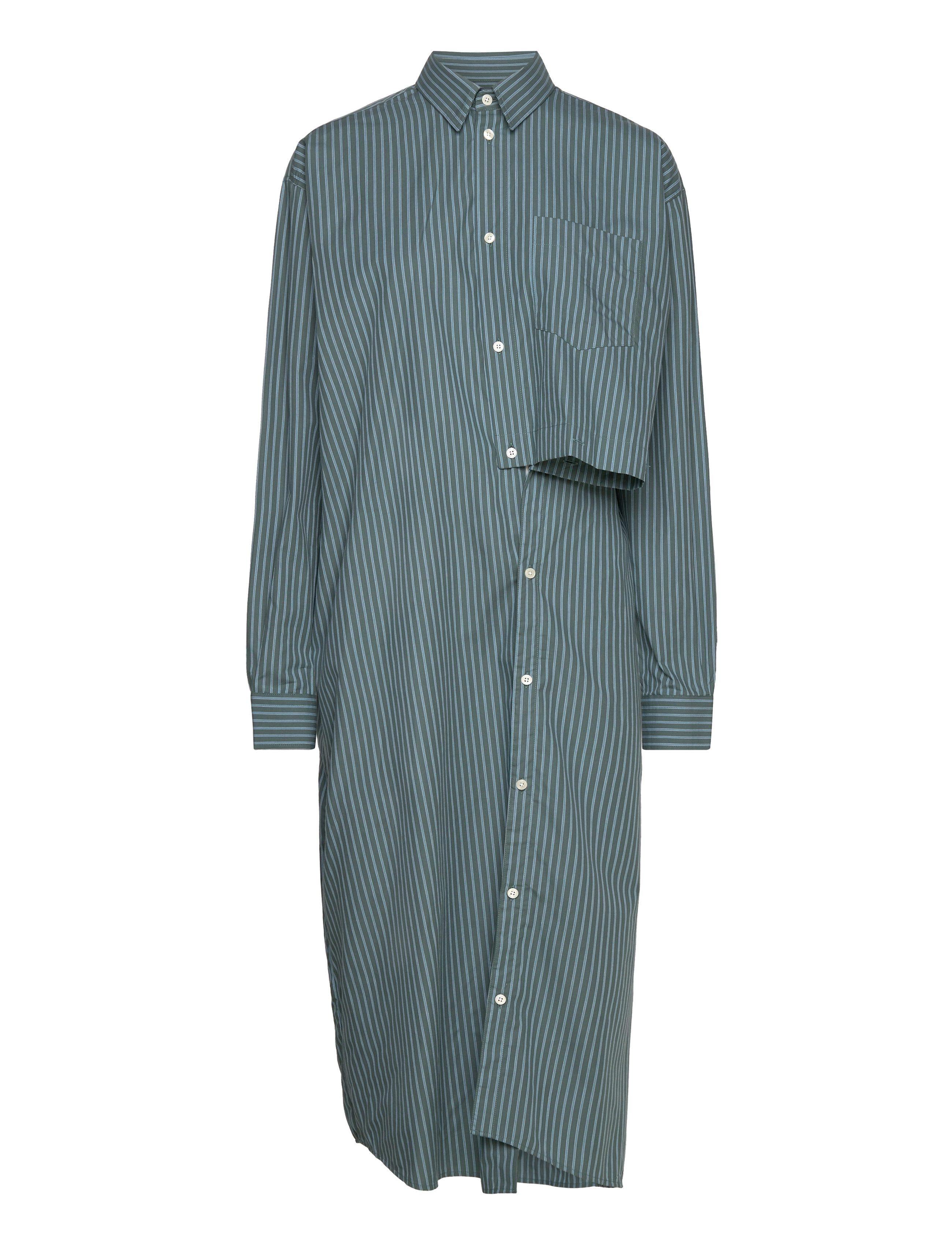 WOOD WOOD Jaden poplin stripe dress - Kleidid - DUSTY GREEN / green