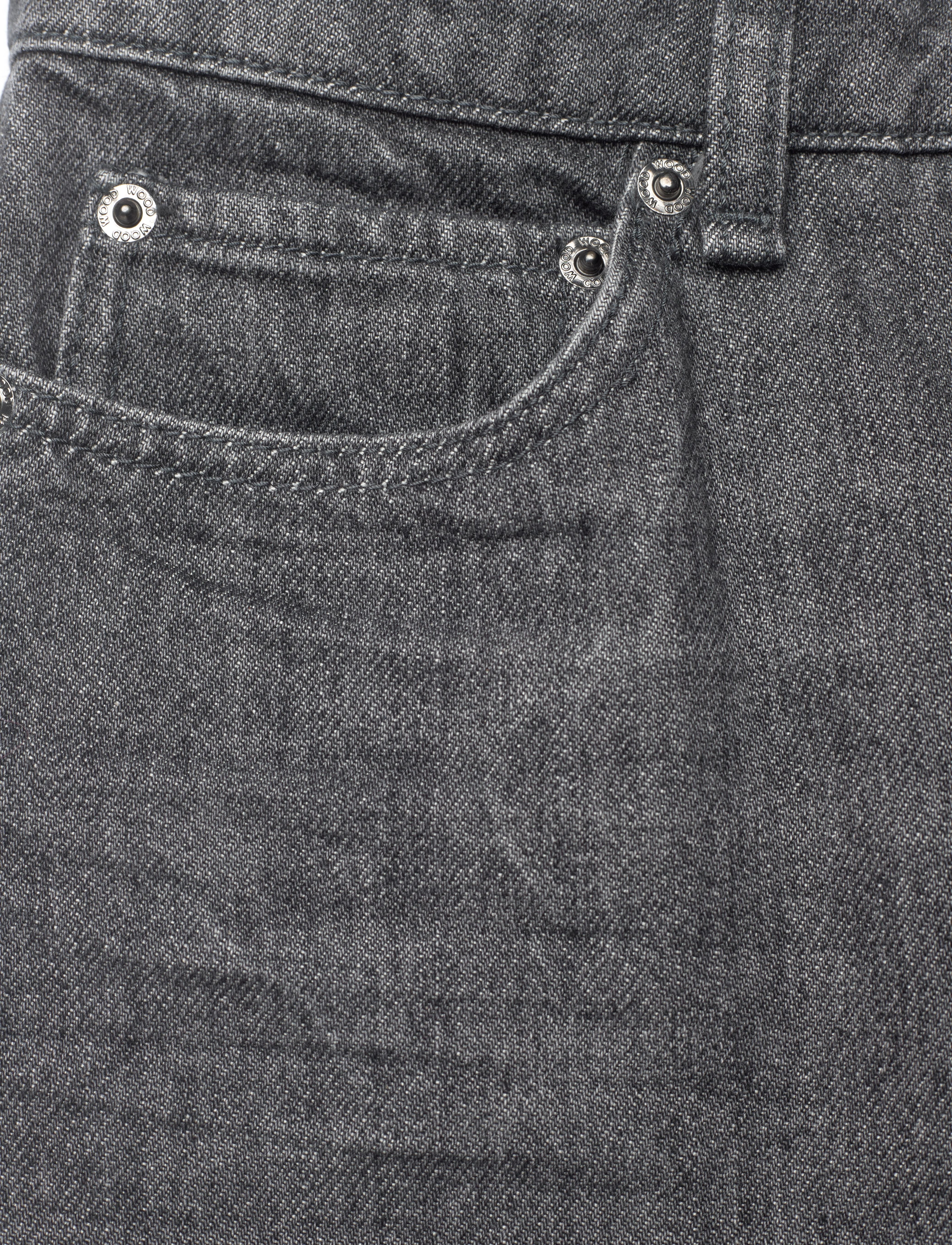 WOOD WOOD - Ilo rigid denim - beinar gallabuxur - black wash - 2
