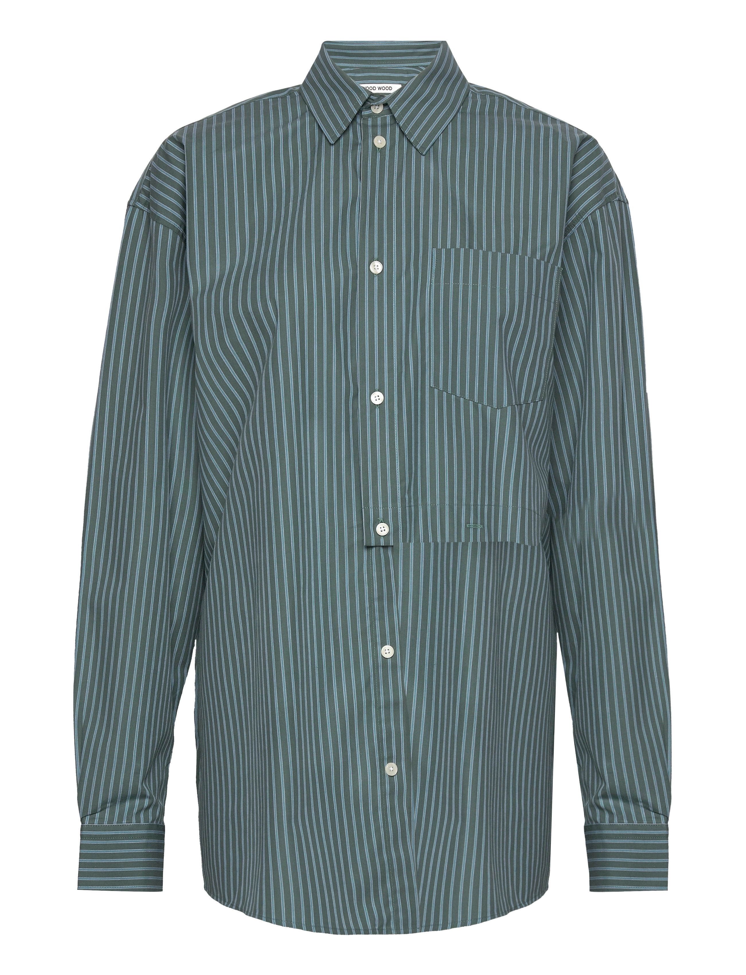 WOOD WOOD Jade Poplin Stripe Shirt Grün - 38 - Damen