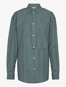 Jade poplin stripe shirt, Wood Wood