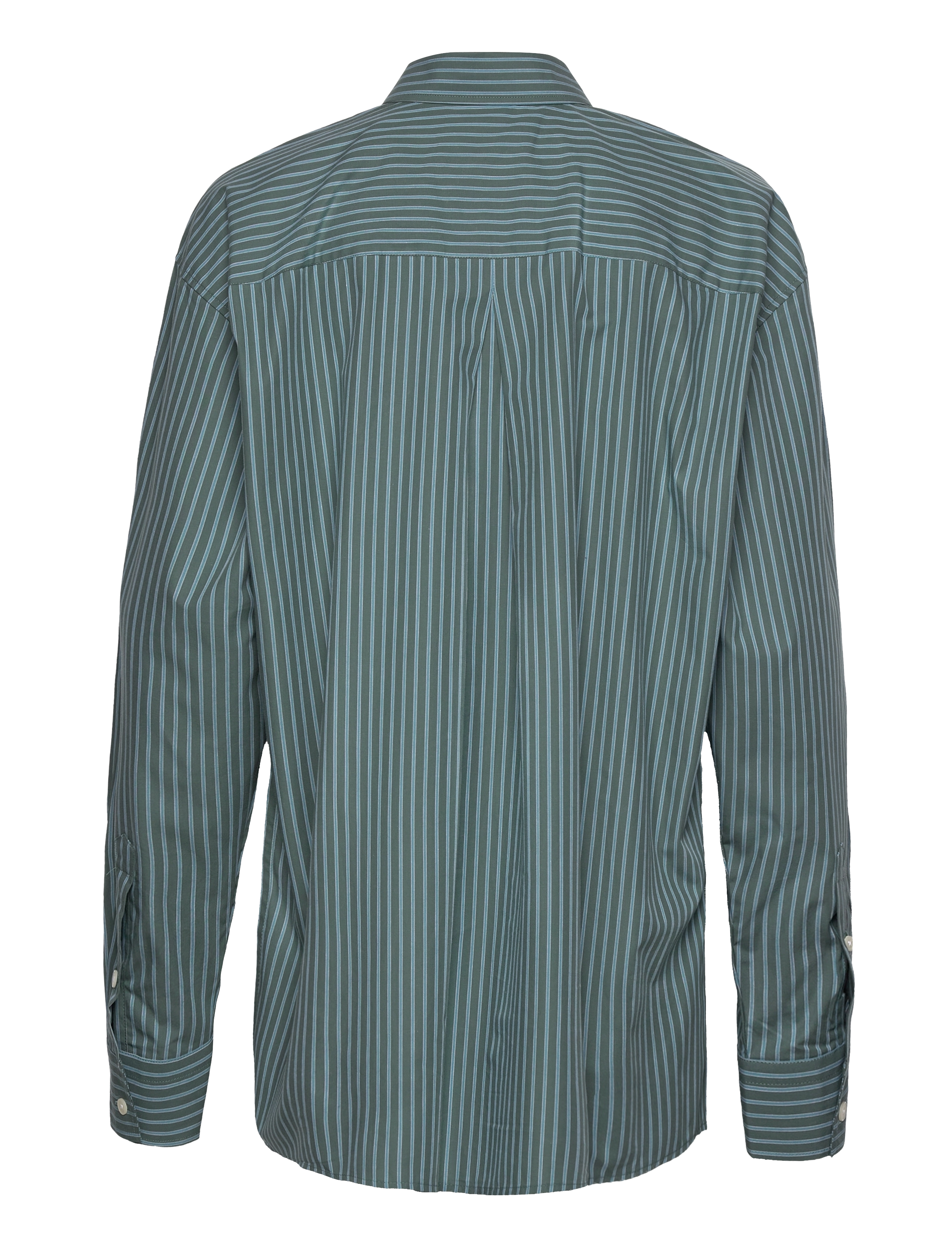 WOOD WOOD - Jade poplin stripe shirt - langærmede skjorter - dusty green - 1