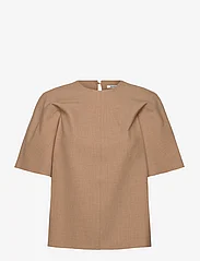 Wood Wood - Jay heavy drapy top - t-shirts - camel - 0