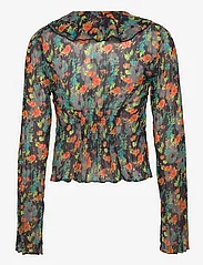 Wood Wood - Hannah chiffon blouse - blūzes ar garām piedurknēm - black aop - 1