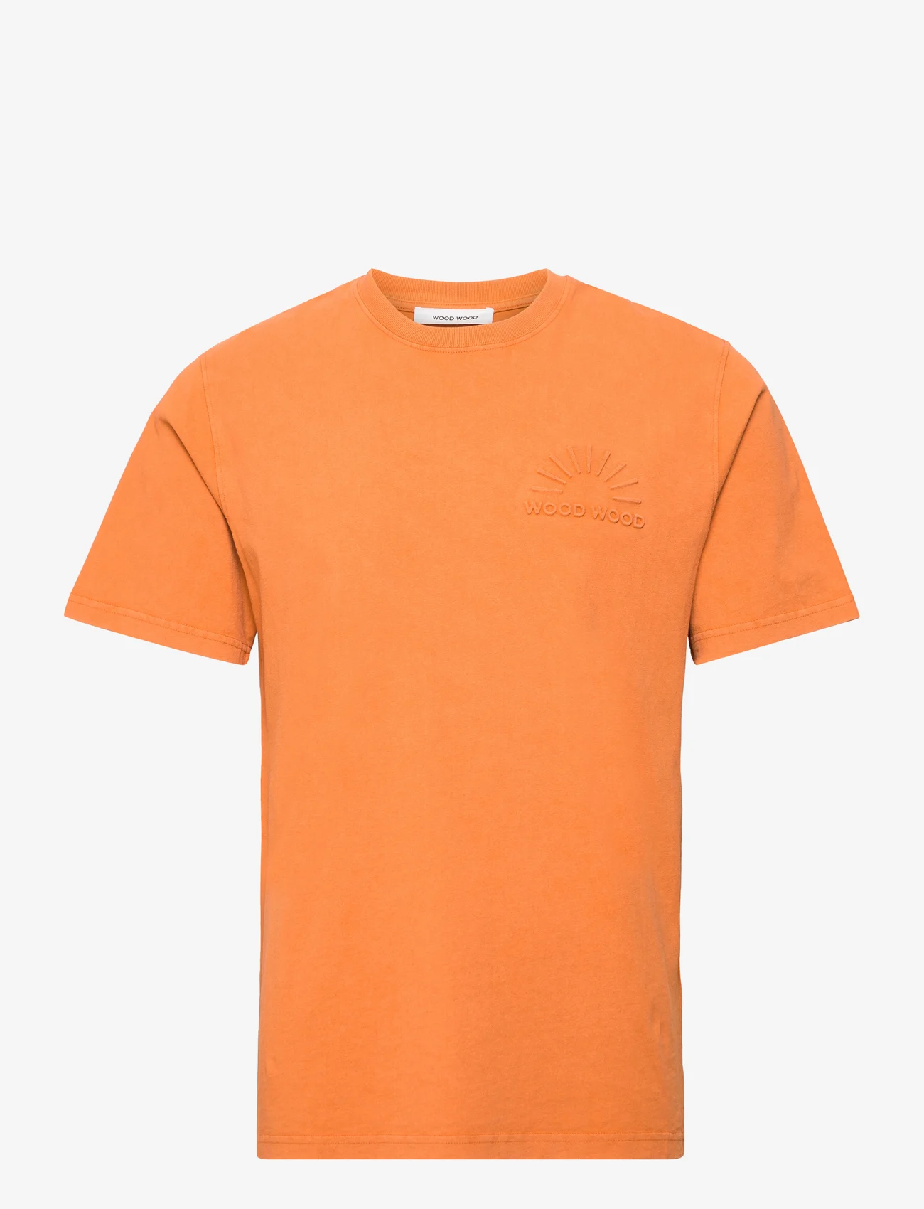 Wood Wood - Sami embossed T-shirt - basic t-shirts - abricot orange - 0