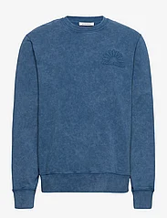 Wood Wood - Hugh embossed sweatshirt - hættetrøjer - dark blue - 0