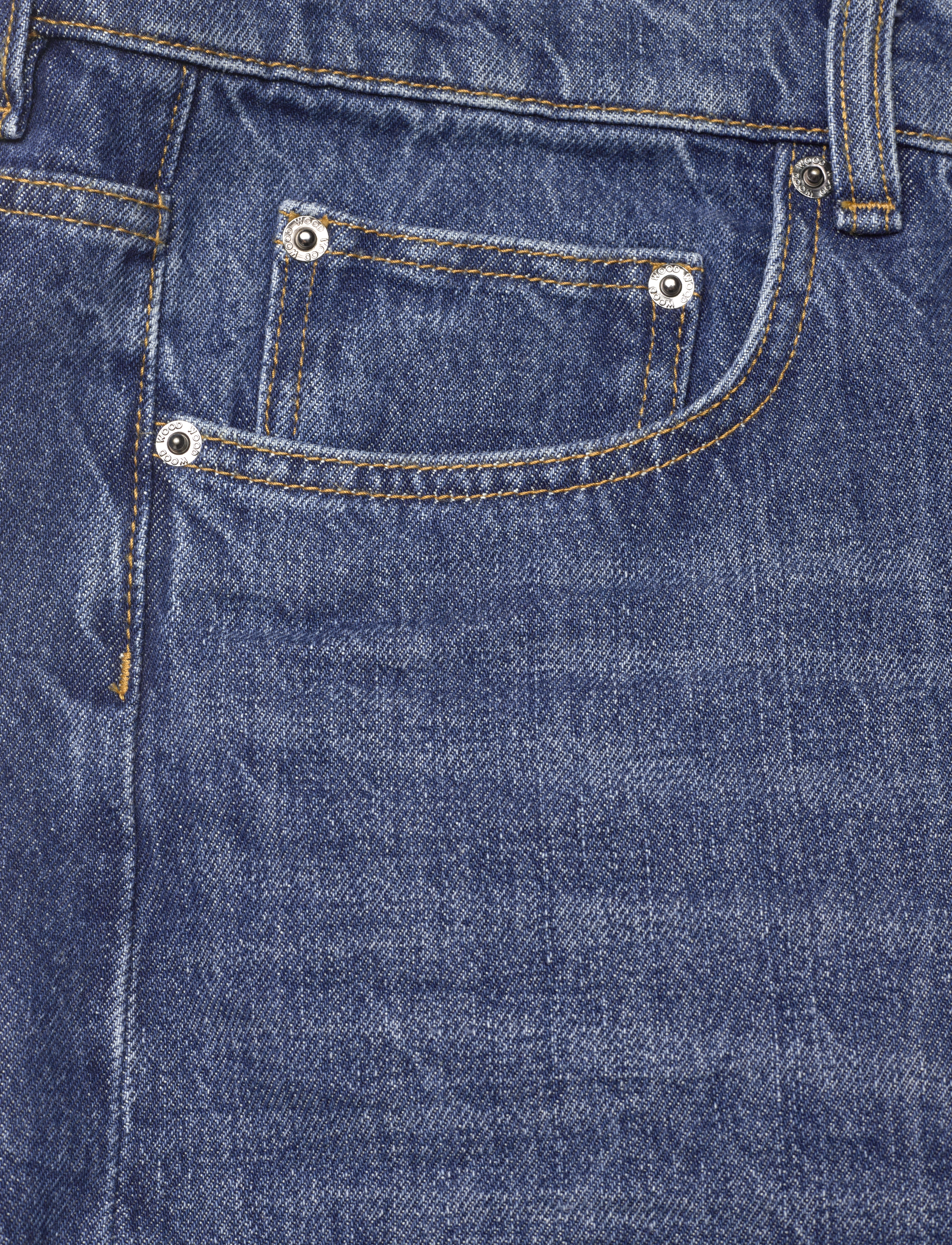 WOOD WOOD - Al rigid denim straight fit - tavalised teksad - worn blue - 2