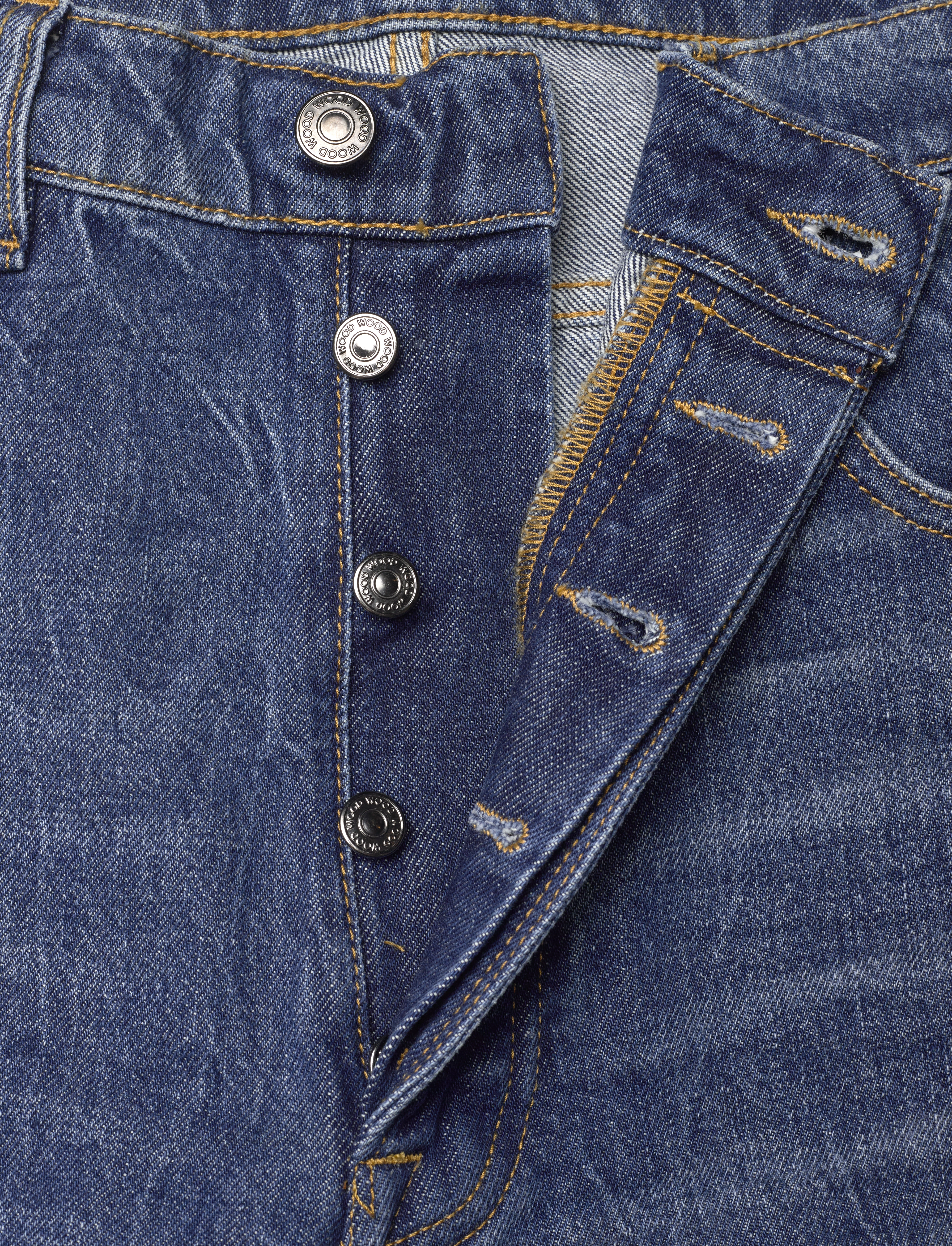 WOOD WOOD - Al rigid denim straight fit - tavalised teksad - worn blue - 3