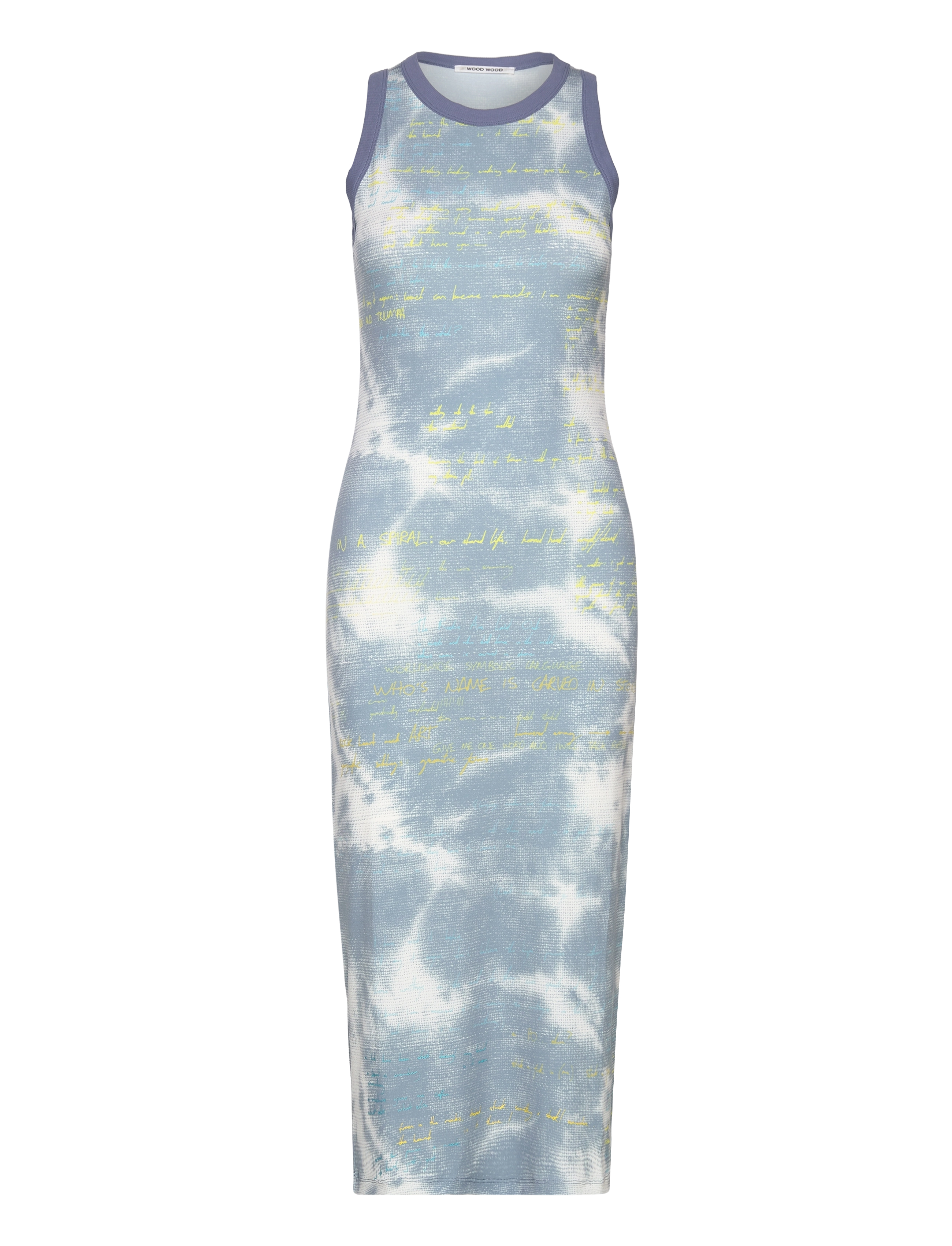 WOOD WOOD Lola Printed Dress, XS, Blue, Kjoler > Knælange Og Midi, Dame