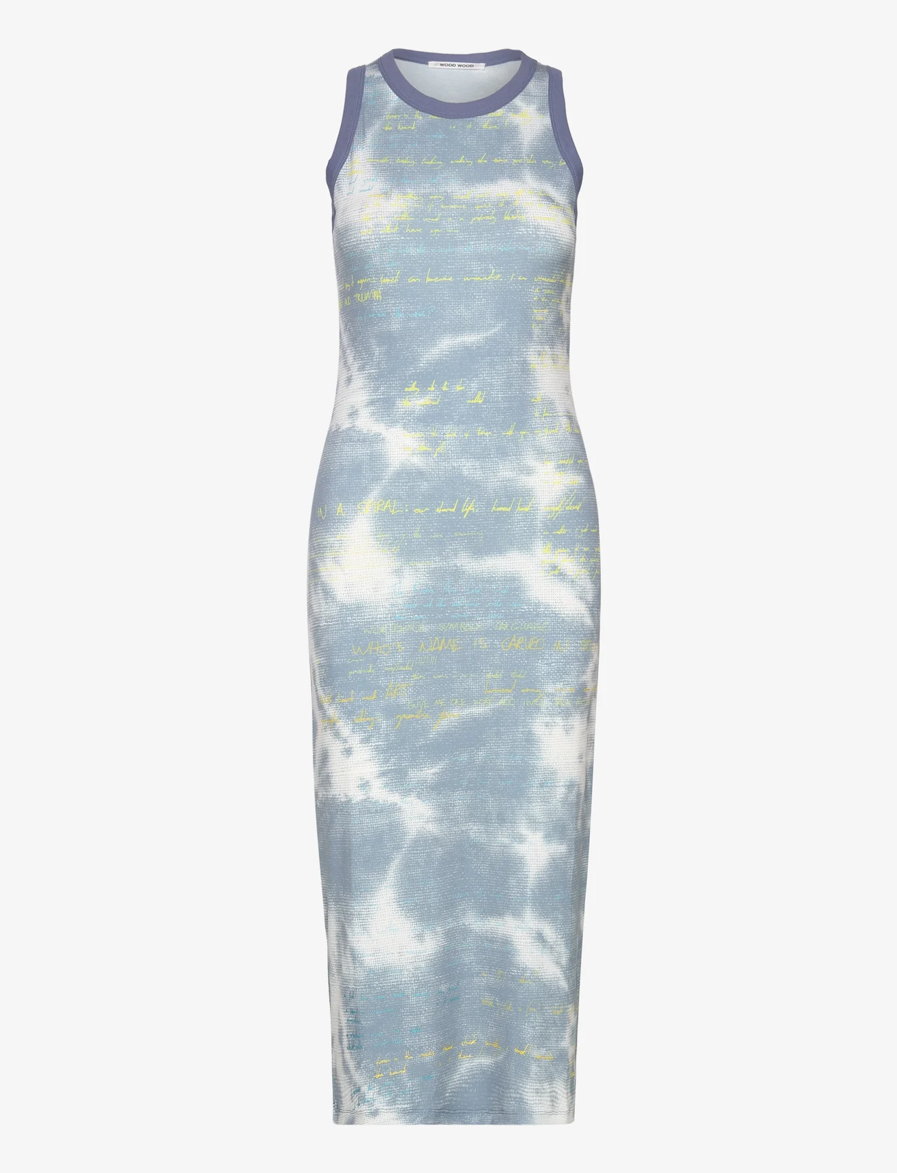 Wood Wood - Lola printed dress - t-särkkleidid - blue grey - 0
