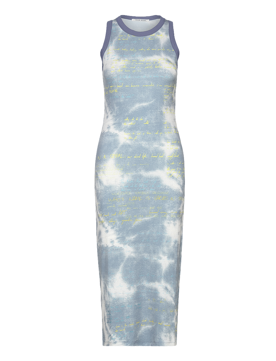 WOOD WOOD - Lola printed dress - sommerkjoler - blue grey - 0