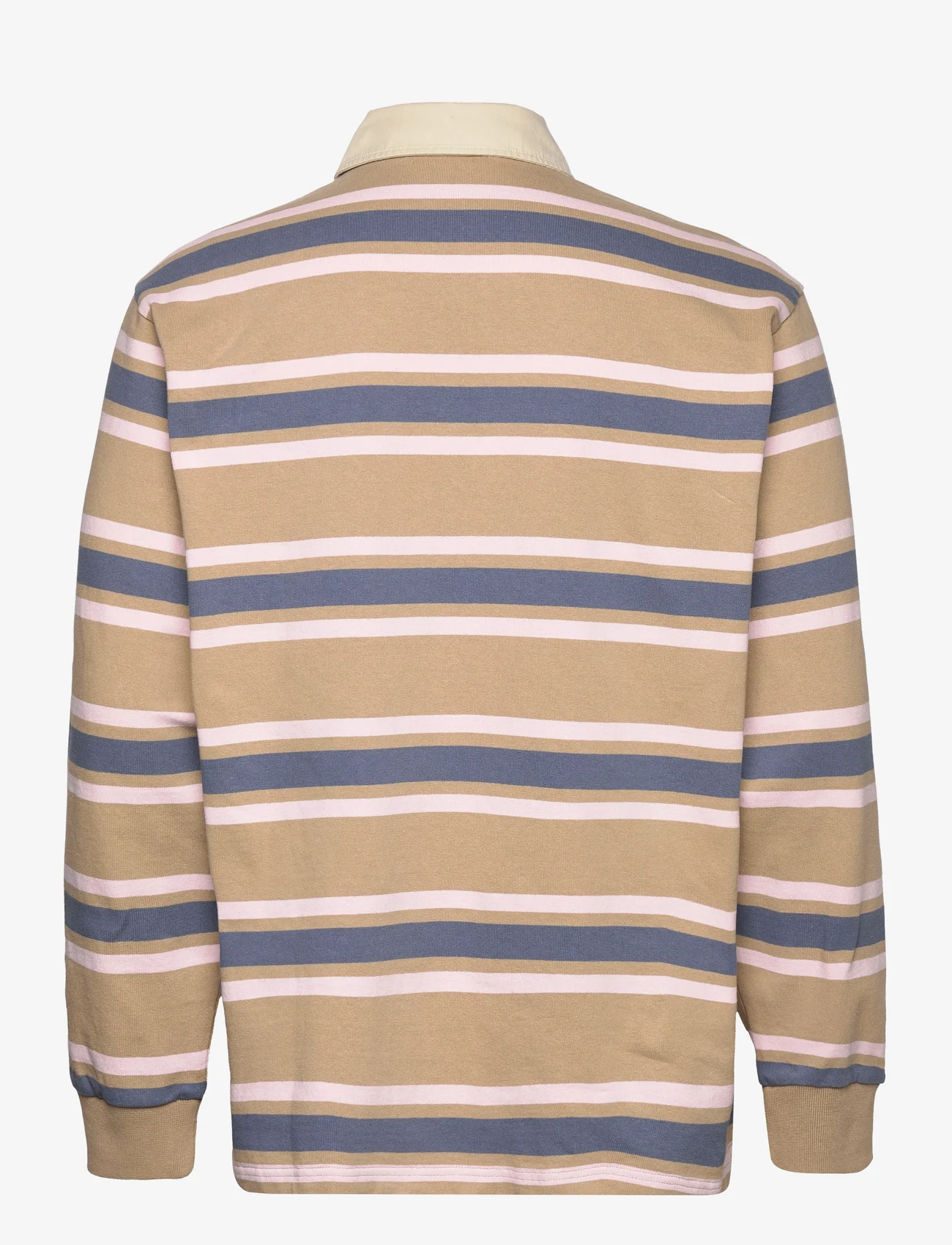 Wood Wood - Brodie striped rugby shirt - långärmade pikéer - warm sand - 1