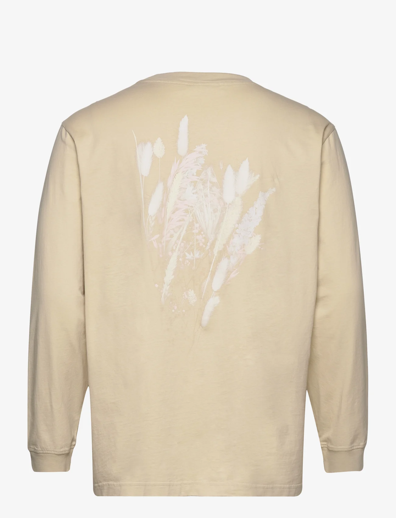 Wood Wood - Herc flower long sleeve - långärmade t-shirts - soft sand - 1