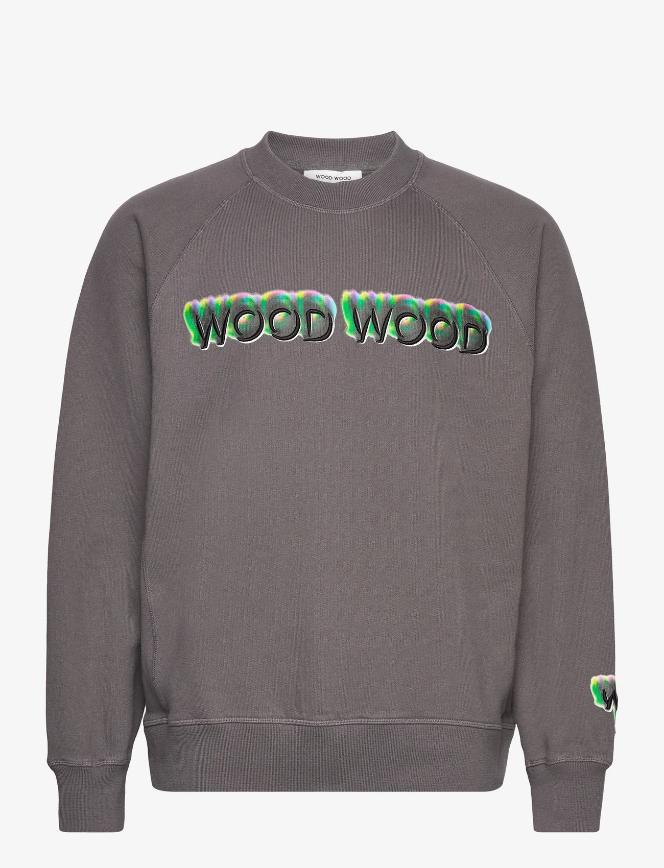 Wood Wood - Hester logo sweatshirt - hoodies - granite grey - 0