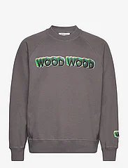 Wood Wood - Hester logo sweatshirt - kapuutsiga dressipluusid - granite grey - 0