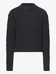 Wood Wood - Tania Aran knit jumper - trøjer - dark grey - 0